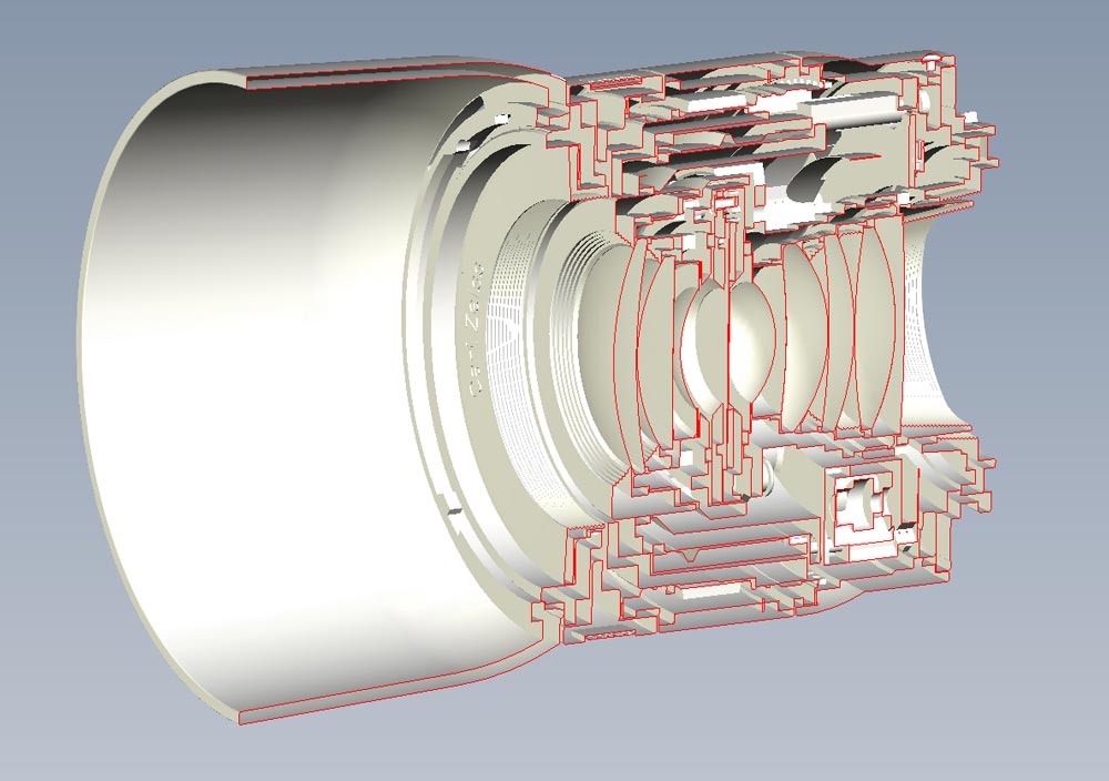 Carl Zeiss Touit 32 mm Cross Section