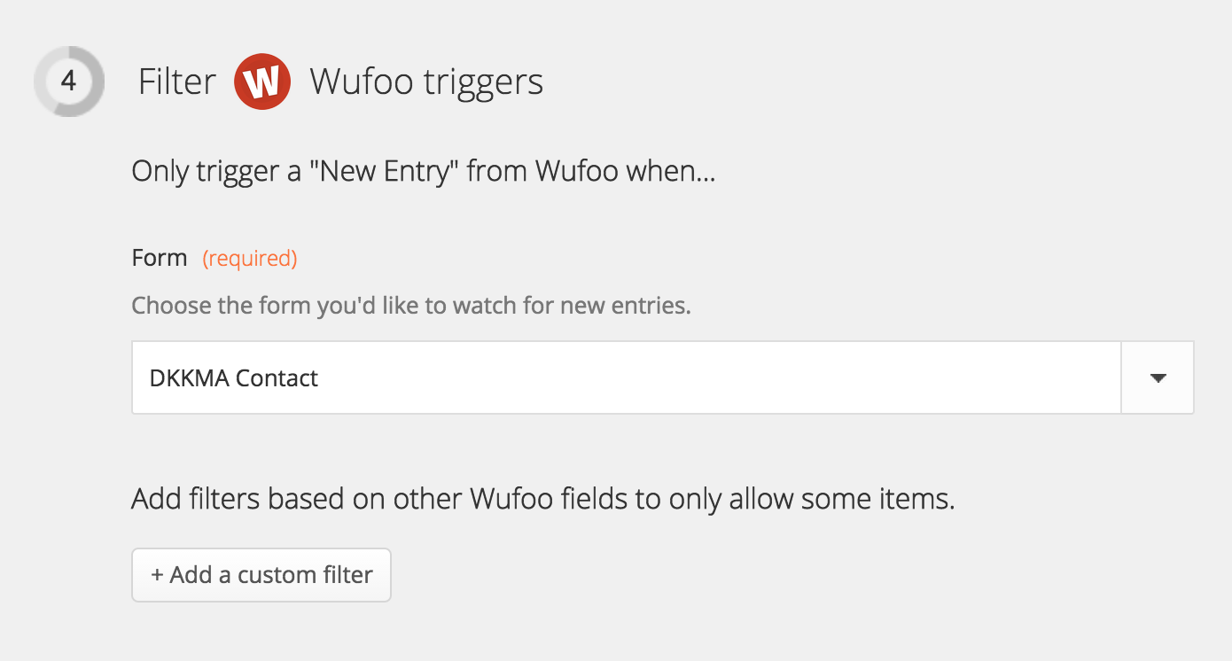 Wufoo: Select your contact form