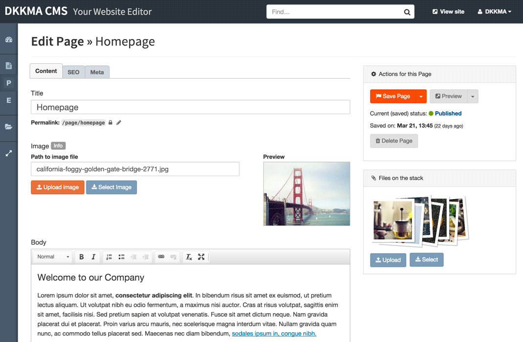 Bolt CMS is modern, secure and easy to use.
